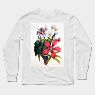 Flowers 1825 Iris, African-Hemp, Ketmia Long Sleeve T-Shirt